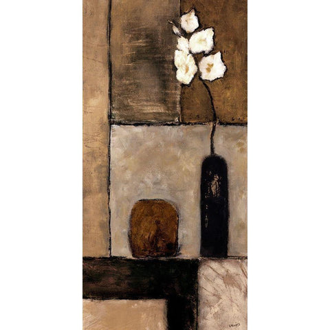 Earthy Orchid Panel I Black Modern Wood Framed Art Print by Bagnato, Judi