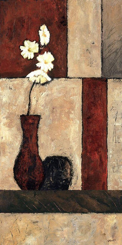 Earthy Orchid Panel II White Modern Wood Framed Art Print with Double Matting by Bagnato, Judi