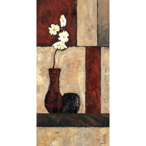 Earthy Orchid Panel II Black Modern Wood Framed Art Print by Bagnato, Judi