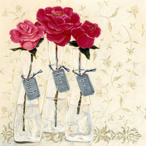 Inspired Pink White Modern Wood Framed Art Print with Double Matting by Boem, O.