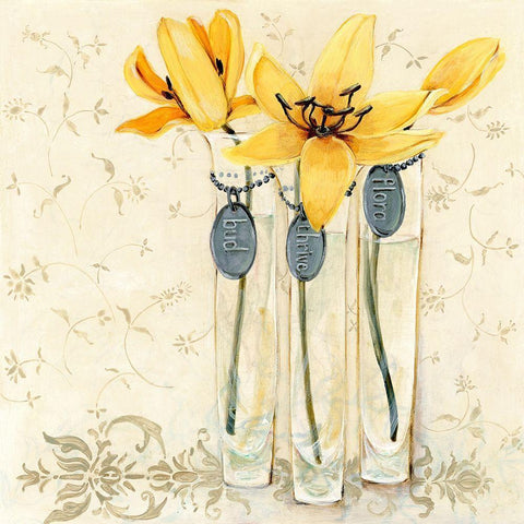 Inspired Yellow White Modern Wood Framed Art Print by Boem, O.