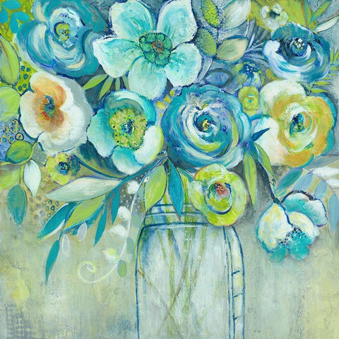 Late Summer Blooms I Black Ornate Wood Framed Art Print with Double Matting by Summers, Elle