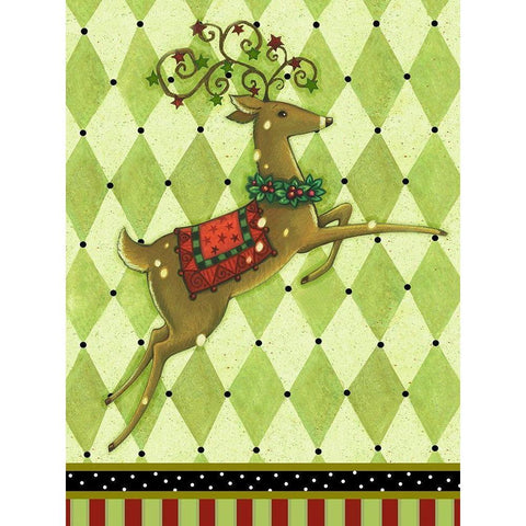 Harlequin Christmas I Gold Ornate Wood Framed Art Print with Double Matting by Eisner, Viv