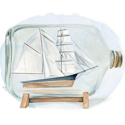 Sail the Seas I White Modern Wood Framed Art Print by Parker, Jennifer Paxton