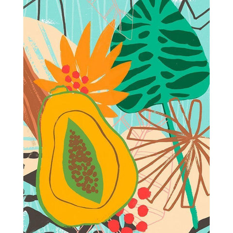 Graphic Jungle II White Modern Wood Framed Art Print by Vess, June Erica