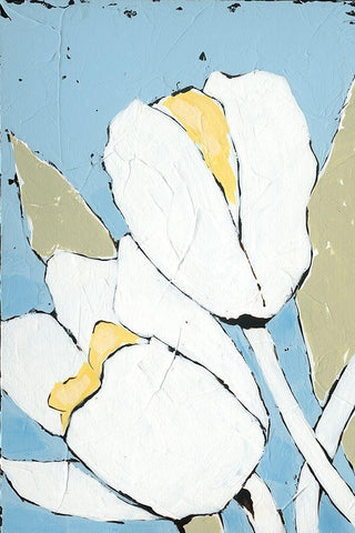 White Tulip Triptych I Black Ornate Wood Framed Art Print with Double Matting by Reynolds, Jade