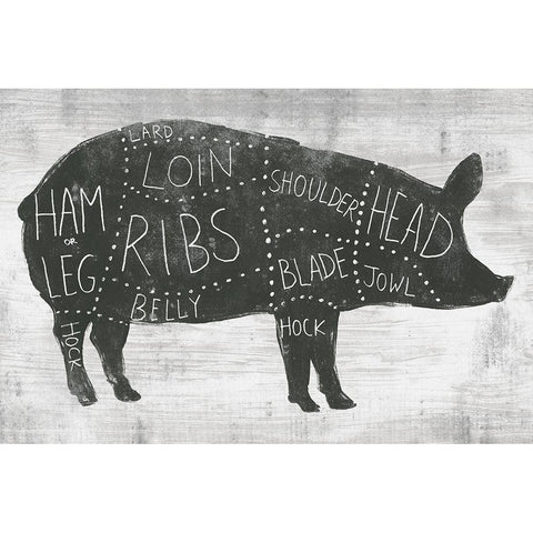 Farmhouse Butcher I Black Modern Wood Framed Art Print with Double Matting by Vess, June Erica