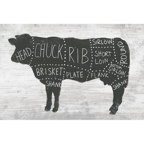 Farmhouse Butcher II White Modern Wood Framed Art Print by Vess, June Erica