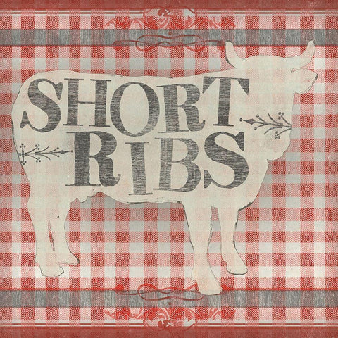 Gingham BBQ III Black Ornate Wood Framed Art Print with Double Matting by Vess, June Erica