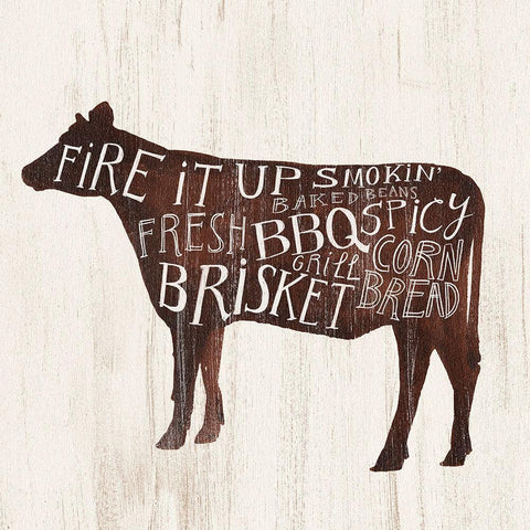 Farmhouse BBQ II Black Modern Wood Framed Art Print with Double Matting by Borges, Victoria