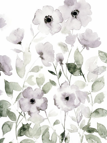 Wild Roses II Black Ornate Wood Framed Art Print with Double Matting by Popp, Grace