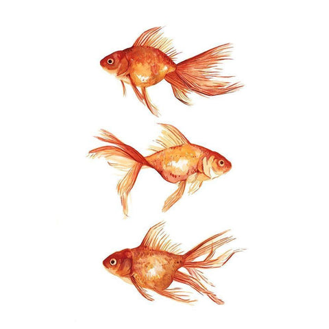 Ornamental Goldfish III Gold Ornate Wood Framed Art Print with Double Matting by Scarvey, Emma