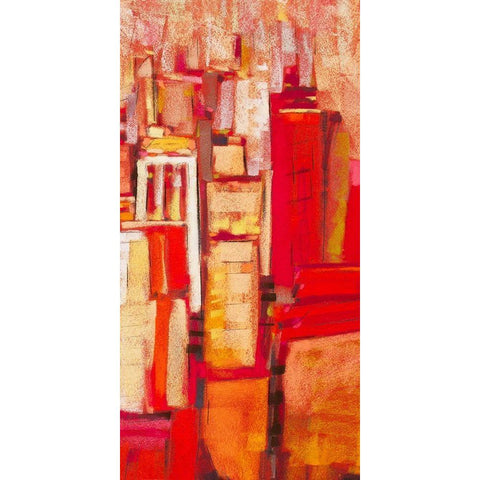 Pink City Sunrise II Black Modern Wood Framed Art Print with Double Matting by Gardner, Jennifer