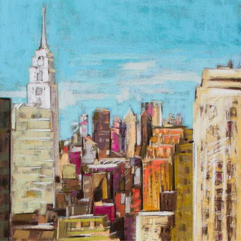 City Color I Black Ornate Wood Framed Art Print with Double Matting by Gardner, Jennifer