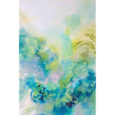 Turquoise Flow I White Modern Wood Framed Art Print by Gardner, Jennifer