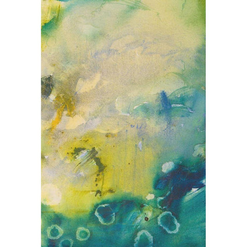 Turquoise Flow III Gold Ornate Wood Framed Art Print with Double Matting by Gardner, Jennifer