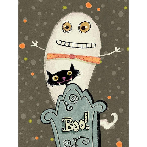Happy Haunting I Black Modern Wood Framed Art Print with Double Matting by Eisner, Viv