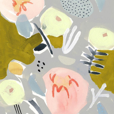 Honeydew Twist II Black Ornate Wood Framed Art Print with Double Matting by Borges, Victoria