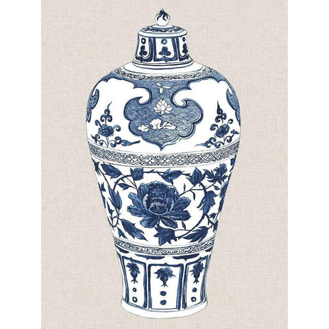 Antique Chinese Vase I White Modern Wood Framed Art Print by Wang, Melissa