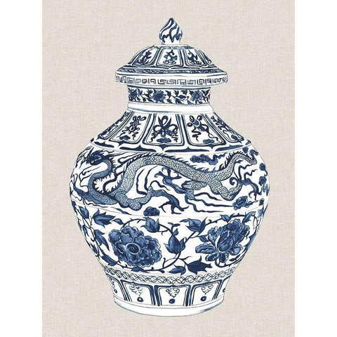 Antique Chinese Vase III White Modern Wood Framed Art Print by Wang, Melissa