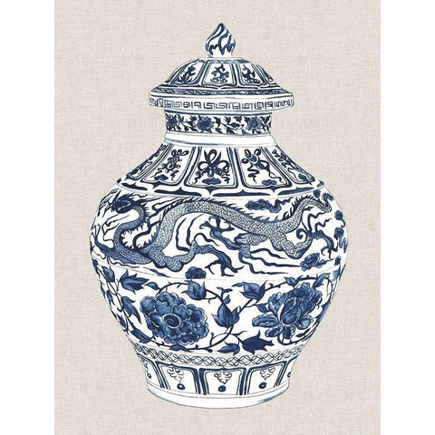 Antique Chinese Vase III Black Modern Wood Framed Art Print with Double Matting by Wang, Melissa