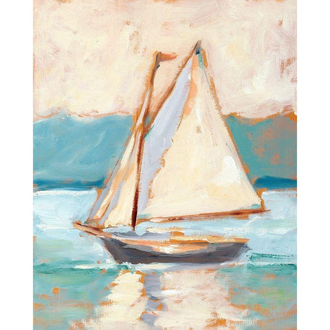 Contemporary Yacht I Gold Ornate Wood Framed Art Print with Double Matting by Harper, Ethan