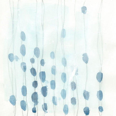 Indigo Threads II White Modern Wood Framed Art Print with Double Matting by Vess, June Erica