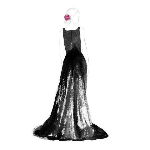 Black Dress I Black Modern Wood Framed Art Print with Double Matting by Ludwig, Alicia