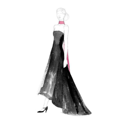 Black Dress II White Modern Wood Framed Art Print by Ludwig, Alicia