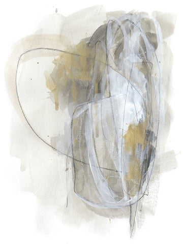 Turbulent II White Modern Wood Framed Art Print with Double Matting by Vess, June Erica