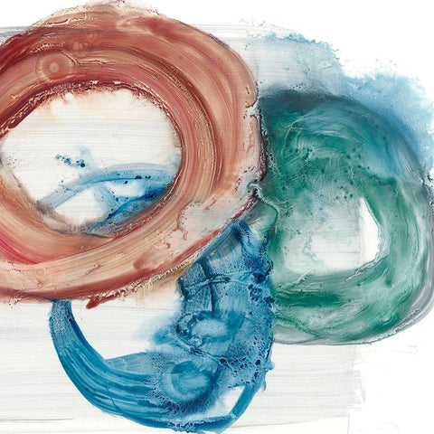 Overlapping Rings II White Modern Wood Framed Art Print by Harper, Ethan