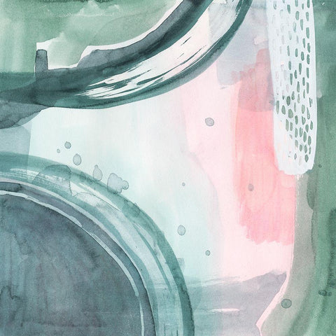 Pastel Scribe III White Modern Wood Framed Art Print with Double Matting by Popp, Grace