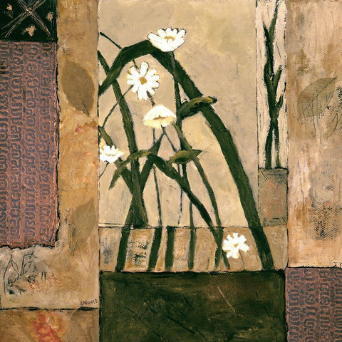 Natures Bounty V White Modern Wood Framed Art Print with Double Matting by Bagnato, Judi