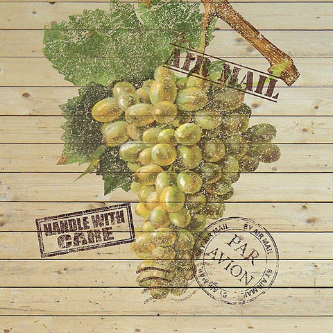 Grape Crate V White Modern Wood Framed Art Print with Double Matting by Nobleworks Inc.