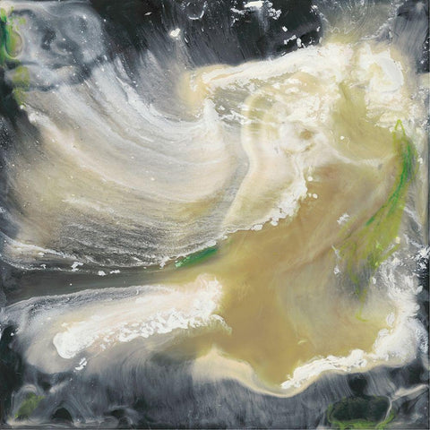 Ascension Abstract II Black Modern Wood Framed Art Print with Double Matting by Bramma, Lila