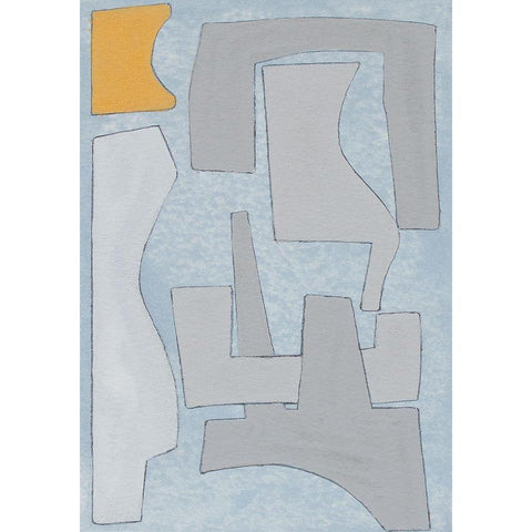 Elements of the Chateau III Black Modern Wood Framed Art Print with Double Matting by Delamater, Rob