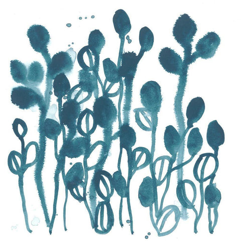 Boho Tropicals II White Modern Wood Framed Art Print with Double Matting by Vess, June Erica