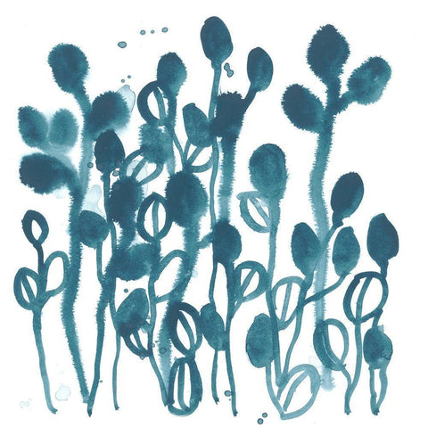 Boho Tropicals II Black Modern Wood Framed Art Print with Double Matting by Vess, June Erica