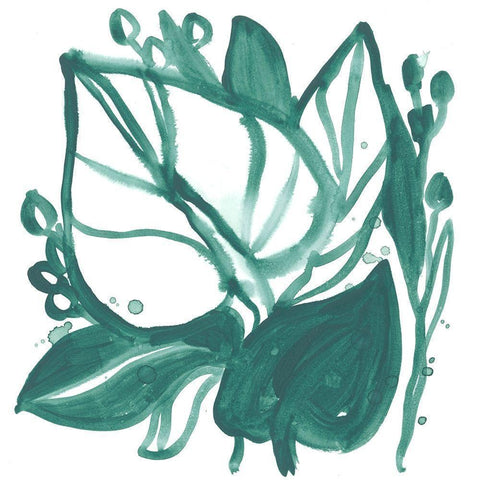 Boho Tropicals VI Black Modern Wood Framed Art Print with Double Matting by Vess, June Erica