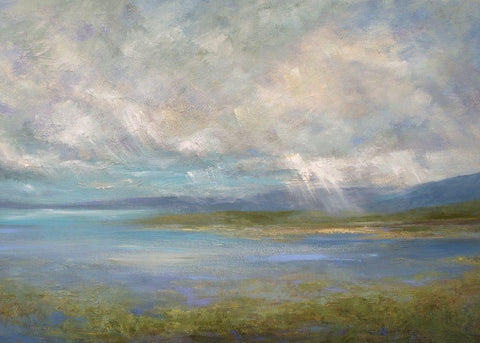 South Bay Lights  White Modern Wood Framed Art Print with Double Matting by Finch, Sheila