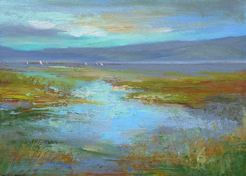 Sailing the South Bay White Modern Wood Framed Art Print with Double Matting by Finch, Sheila