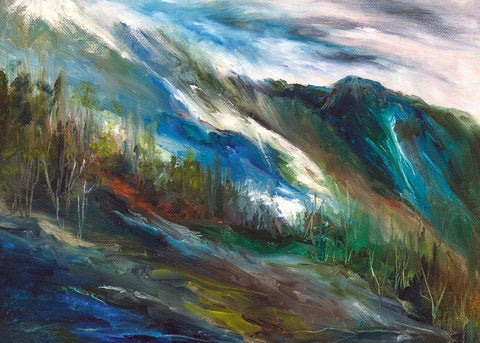 Sierra Storm White Modern Wood Framed Art Print with Double Matting by Finch, Sheila