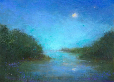 Twilight White Modern Wood Framed Art Print with Double Matting by Finch, Sheila