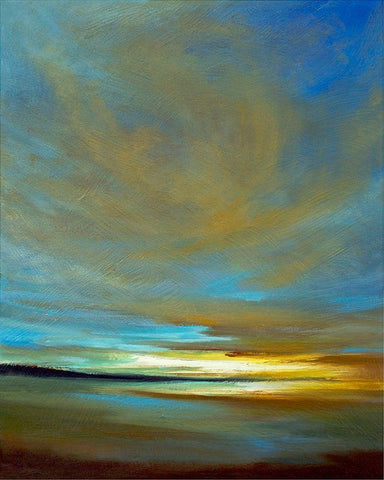 Dusk #4 Black Ornate Wood Framed Art Print with Double Matting by Finch, Sheila