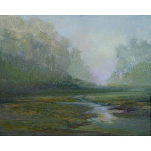 Early Morning Fog Black Modern Wood Framed Art Print with Double Matting by Finch, Sheila