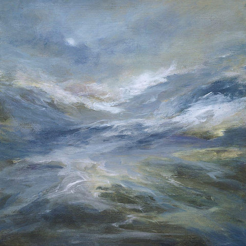 Calming of the Sea Black Modern Wood Framed Art Print by Finch, Sheila