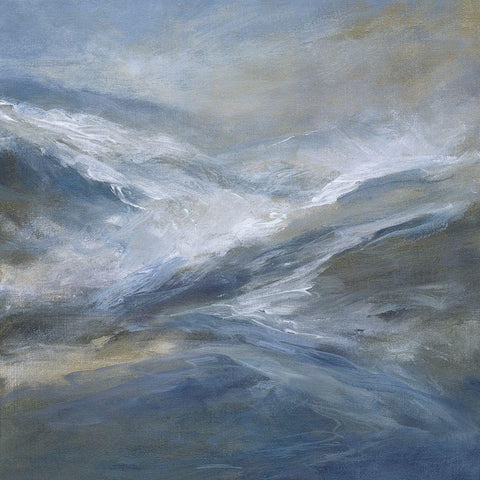 January Seas Black Modern Wood Framed Art Print with Double Matting by Finch, Sheila