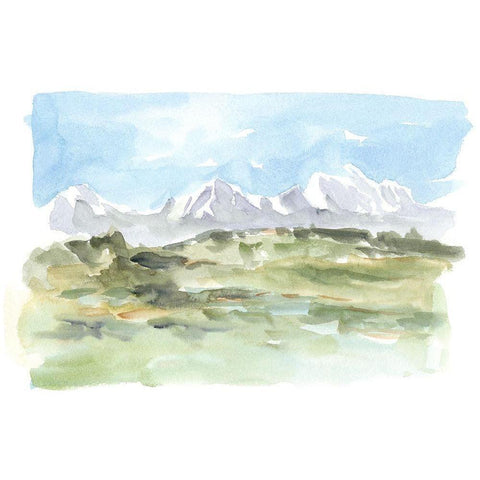 Mountain Watercolor I White Modern Wood Framed Art Print by Harper, Ethan