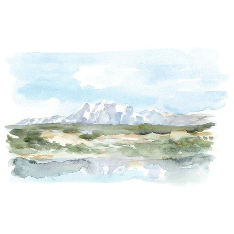 Mountain Watercolor II Black Modern Wood Framed Art Print with Double Matting by Harper, Ethan