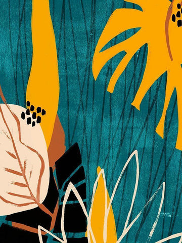 Graphic Blue Lagoon I White Modern Wood Framed Art Print with Double Matting by Vess, June Erica